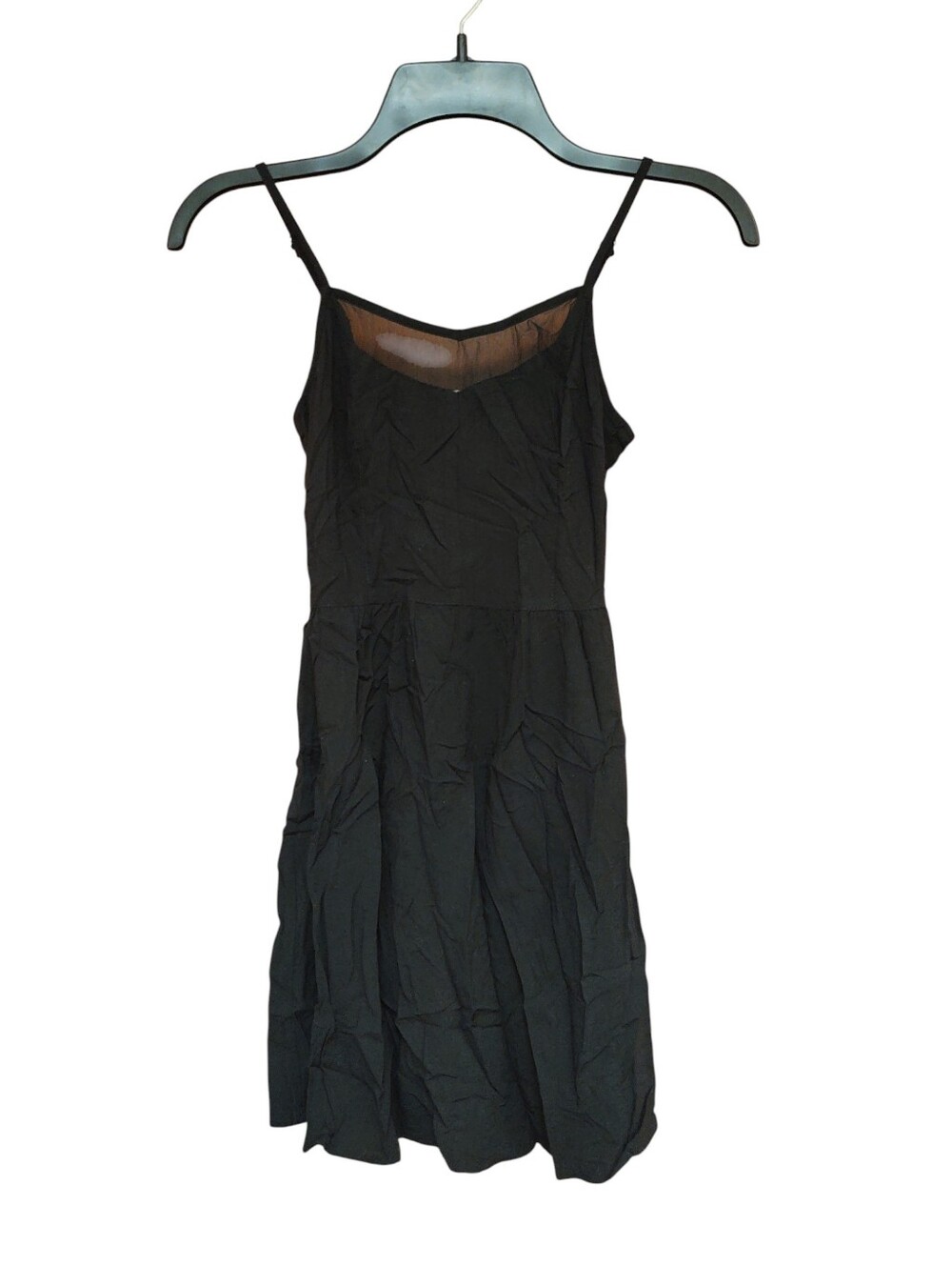 H&M Divided Black Dress with Sheer Mesh V-Neck Size 2